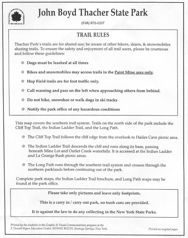 Map of Thacher State Park